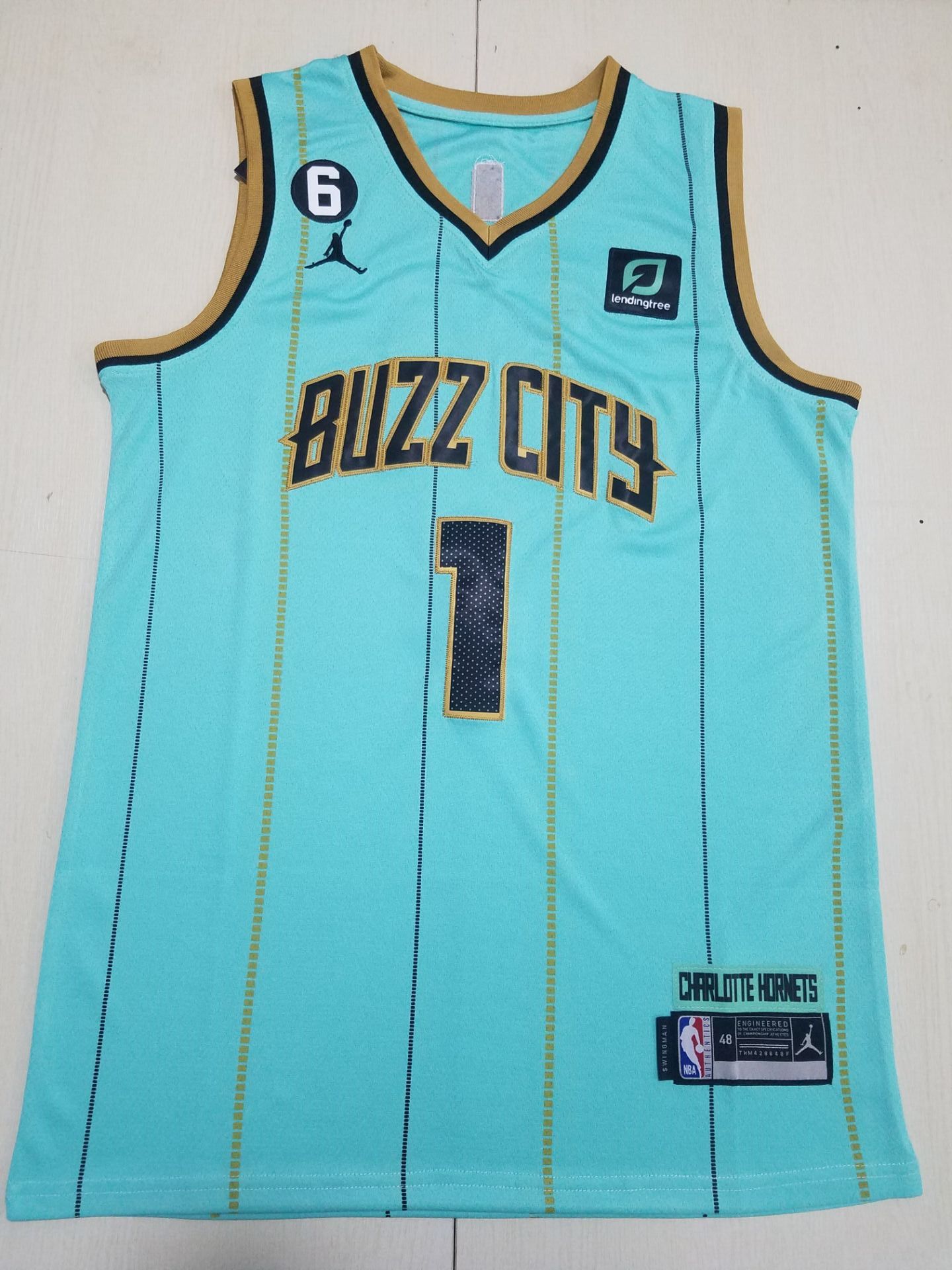 Men Charlotte Hornets 1 LaMelo Ball Jordan Brand Light Green 2022 NBA Jersey